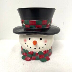 Yankee Candle Snowman Head Wax Warmer Christmas Holiday Festive 5" H